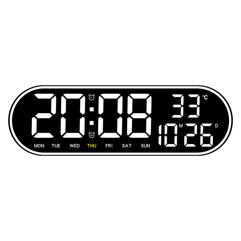 Relógio multifuncional simples para sala de estar, relógio de parede digital eletrónico para decoração de casa.