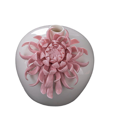Hand Held Ceramic Flower Vase Pink