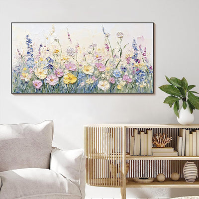 Handmade Oil Painting Canvas Wall Art Decoration 3D Palette Knife Flowers For Home Living Room Decor Rolled Frameless Unstretched Painting