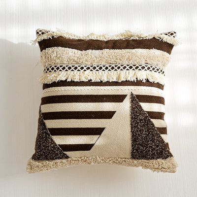 Capa de almofada decorativa artesanal com estampado étnico exótico marroquino.