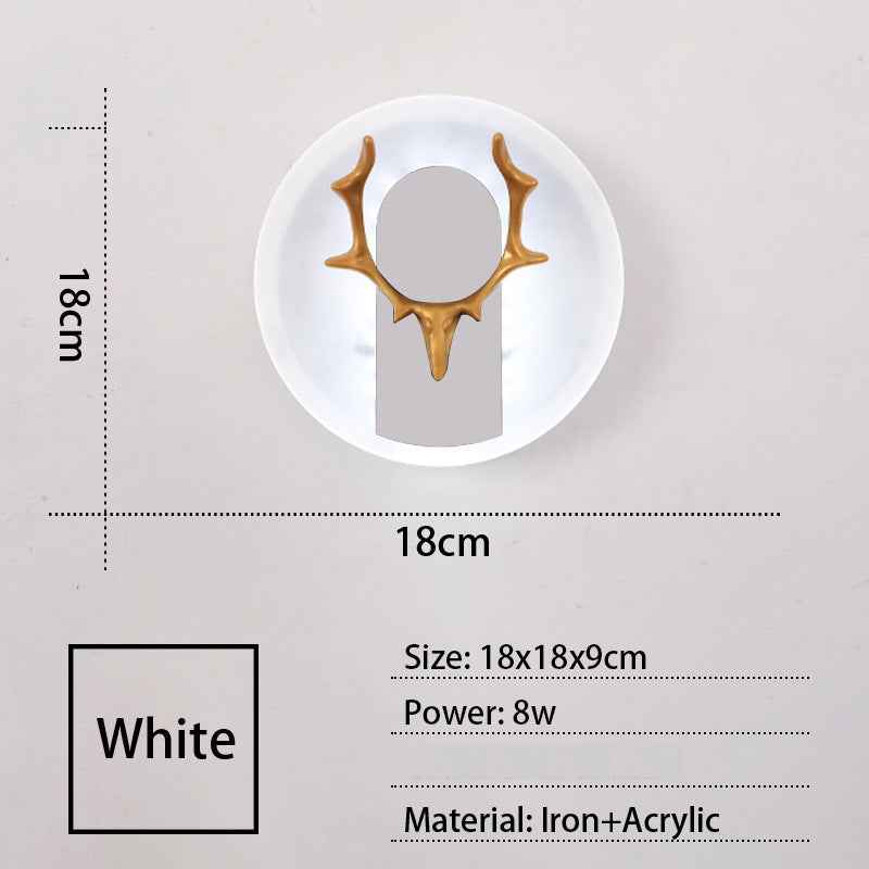 Acrylic Antlers Aisle Living Room Sofa Wall Light Bulb