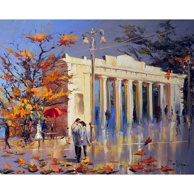 Pintura digital DIY de paisagem, arte de parede moderna, quadro para colorir em acrílico, cidade