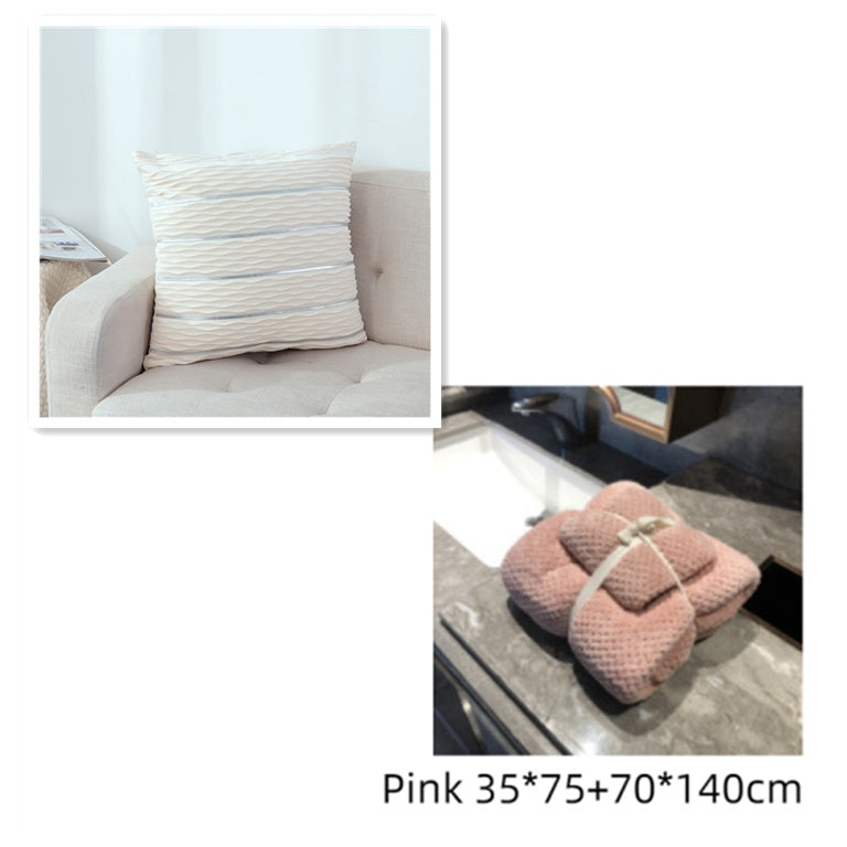 Housse de coussin simple et luxueuse en velours rayé, housse de coussin pour canapé, housse de coussin en flanelle de velours