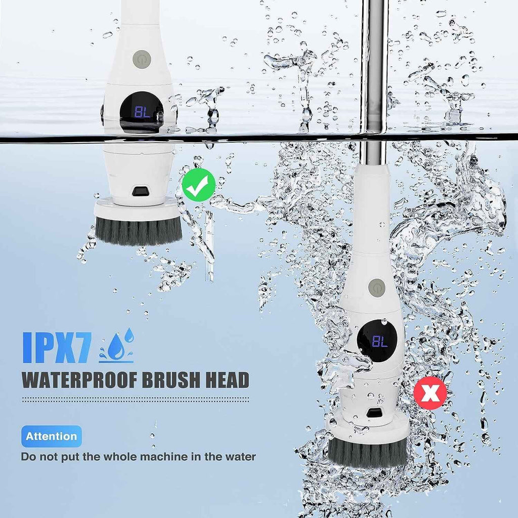 8-in-1 Electric Cleaning Brush Multi-functional Household Kitchen Bathroom Dedicated Mute Handheld Strong Cleaning Brush
