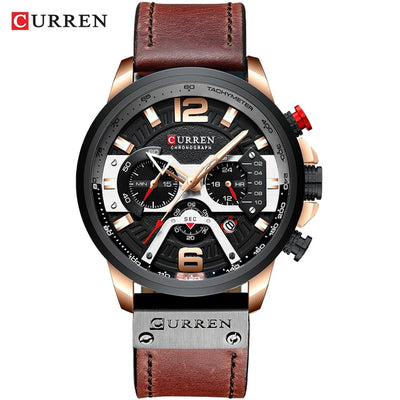 Military Leather Chronograph Wristwatch - Firebrands