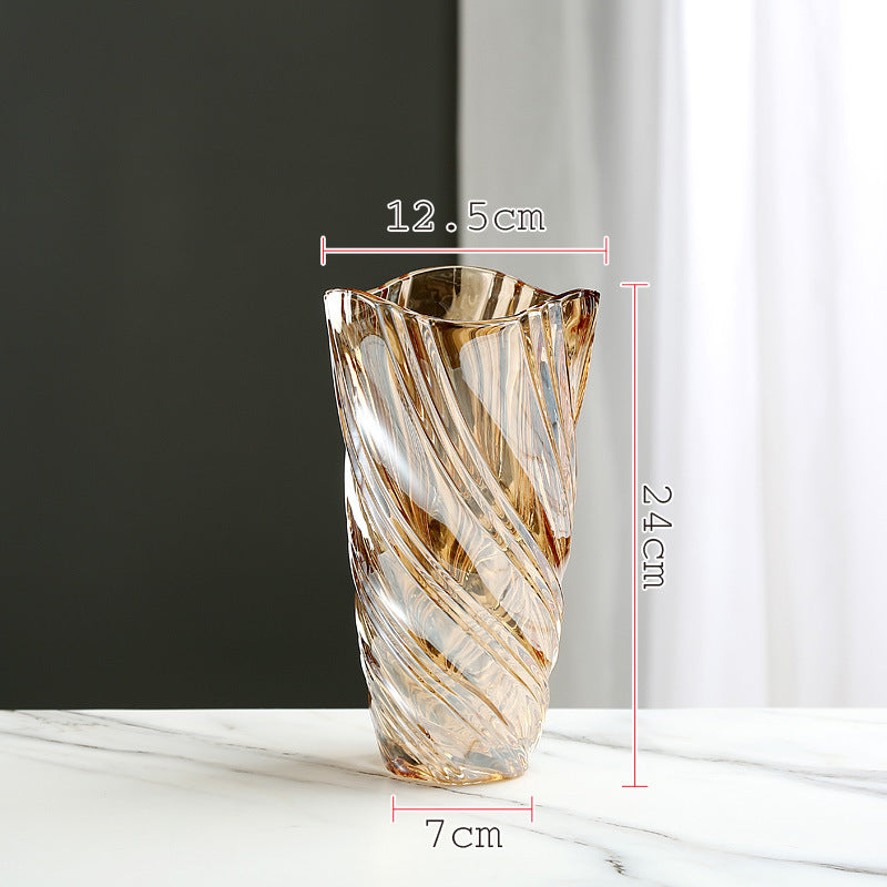 Nordic Glass Vase Thickened Transparent Creative Ornament Flower