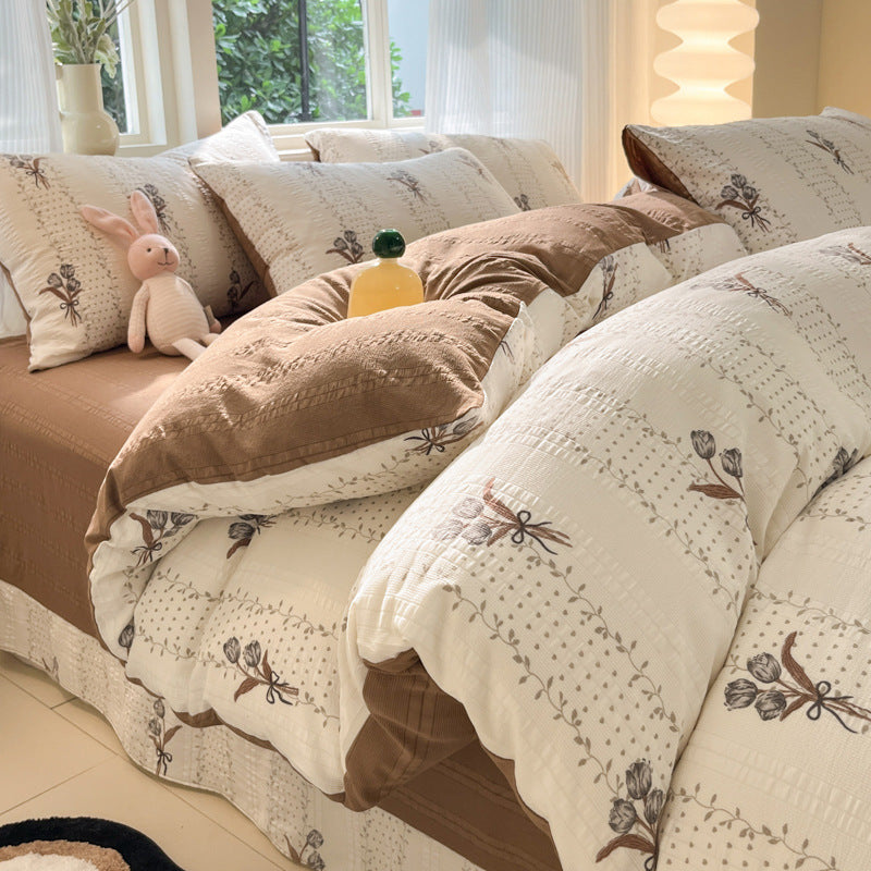 Ensemble de quatre pièces en coton filé nuage de classe A