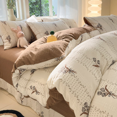 Ensemble de quatre pièces en coton filé nuage de classe A