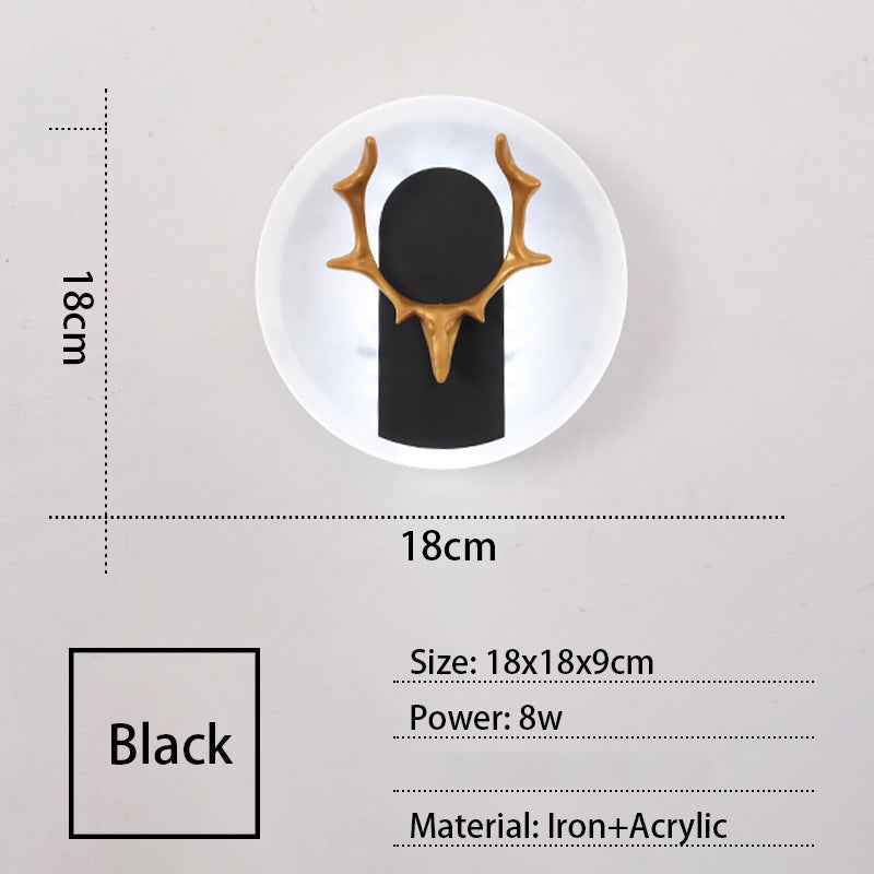 Acrylic Antlers Aisle Living Room Sofa Wall Light Bulb