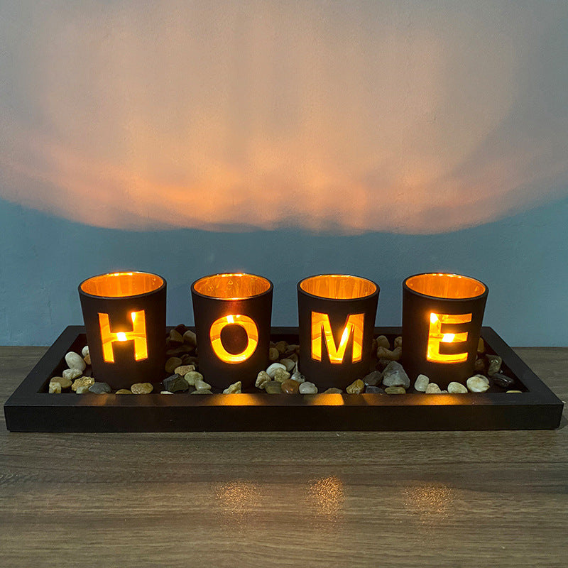 Creative Letters Set Candle Holder Glasses