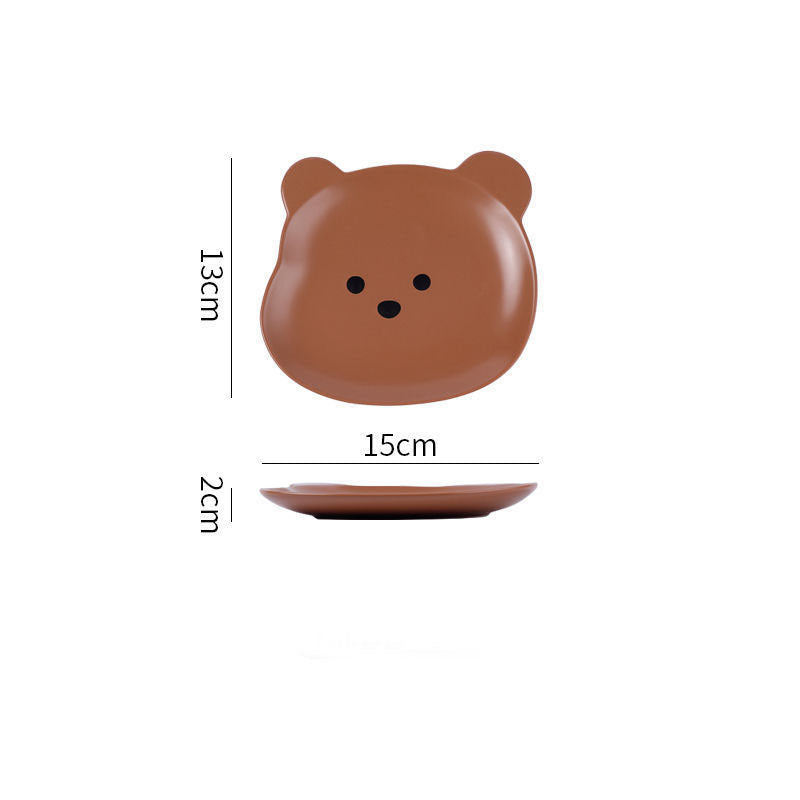 Assiette à dîner en forme d'ours mignon de dessin animé