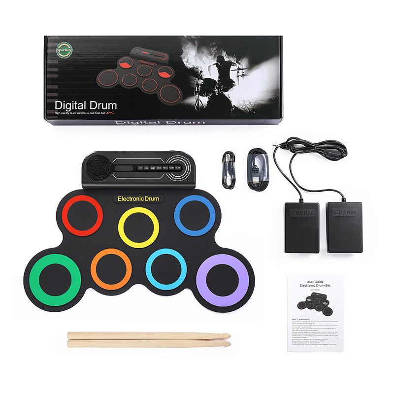 Portable Shelf Percussion Drum Set Hand Roll Desktop Beginner