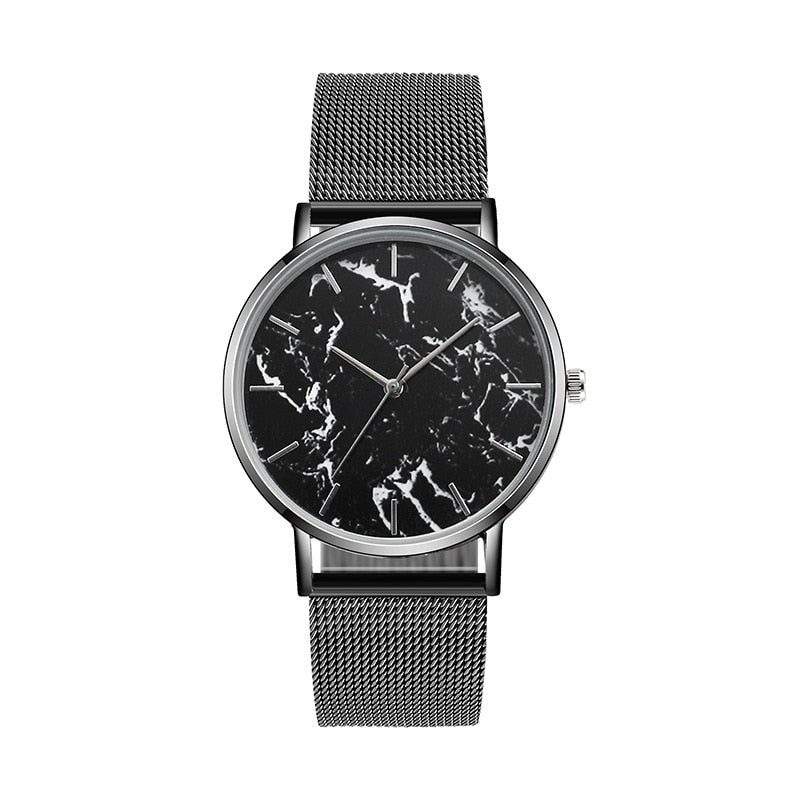 Fashion Rose Gold Mesh Band Creative Marble Female Wrist Watch Luxury Women Quartz Watches Gifts Relogio Feminino Drop Shipping - Firebrands