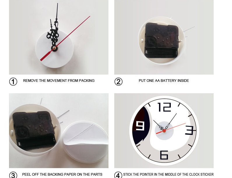 Autocolantes de parede criativos com relógio panda