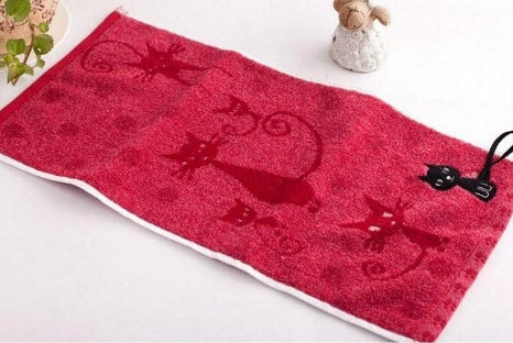 Serviette en coton pour chat avec crochet pour la queue 25x50cm
