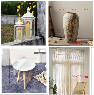 Home Outdoor Retro Wrought Iron Candle Holder