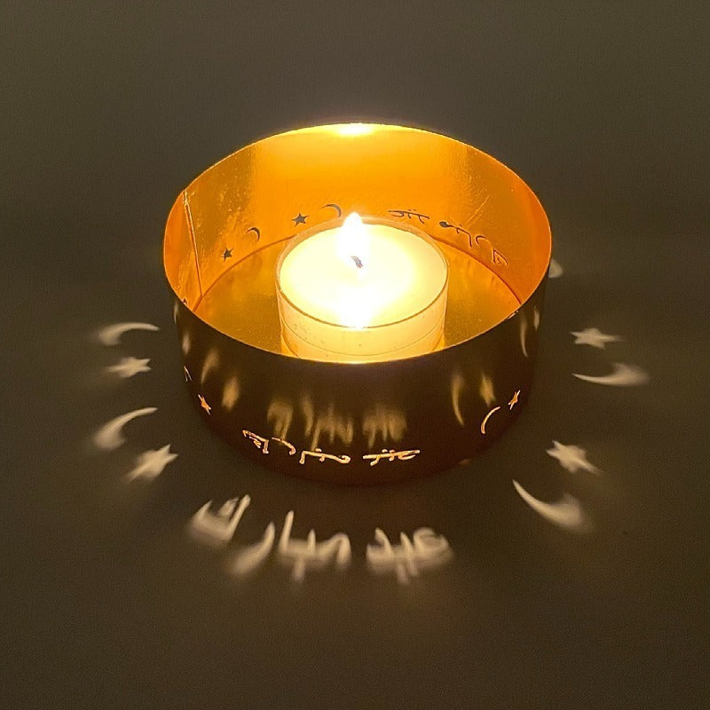 Festive Wrought Iron Projection Candle Holder Home Letters