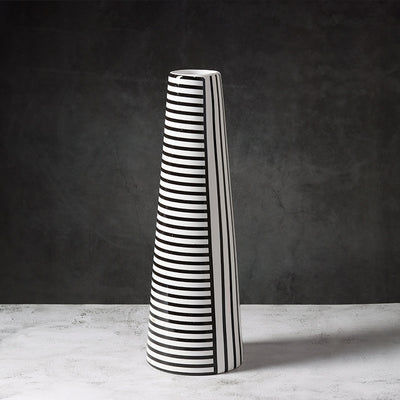 Black And White Striped Geometric Ceramic Vase Flower Ornaments