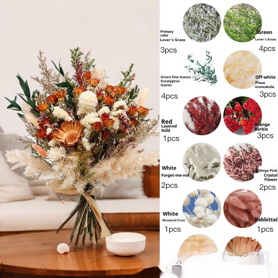 Home Decoration Wedding Ceremony Layout Arrangement Ornaments Dried Flowers Bouquet