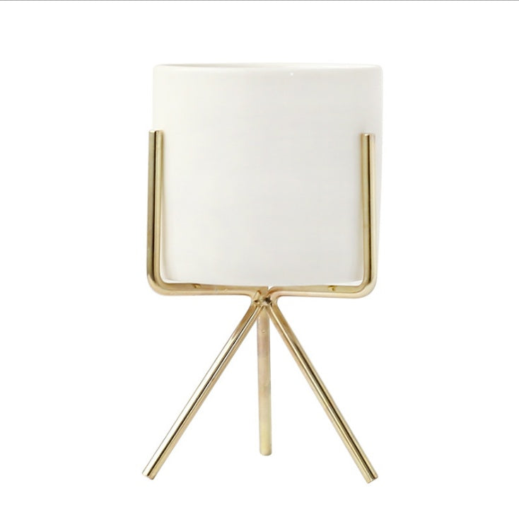 Flavor flower pot wrought iron vase simple iron frame