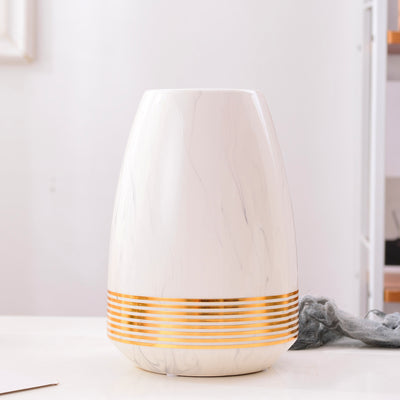 Marbled Cearamic Vase Golden Circle Flower Vase Water Planting Container Home Decorative Wedding Gift