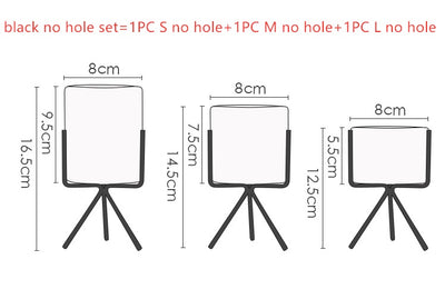 Flavor flower pot wrought iron vase simple iron frame