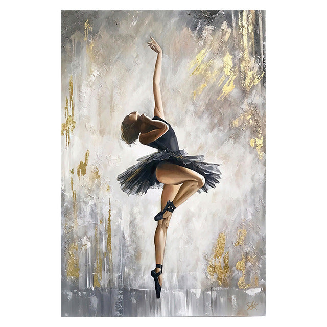 Ballet Dancer Oil Painting Poster Wall Art Bedroom Living Room Modern Decorative Picture