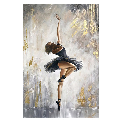 Poster de pintura a óleo de bailarina para decoração de parede de quarto ou sala de estar, imagem moderna.
