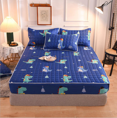 Drap-housse matelassé brossé style moderne, taie d'oreiller matelassée