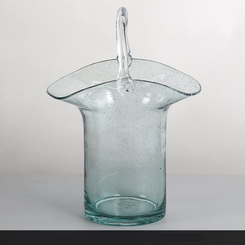 Nordic Living Room Transparent Glass Flower Arrangement Bag Vase Decoration