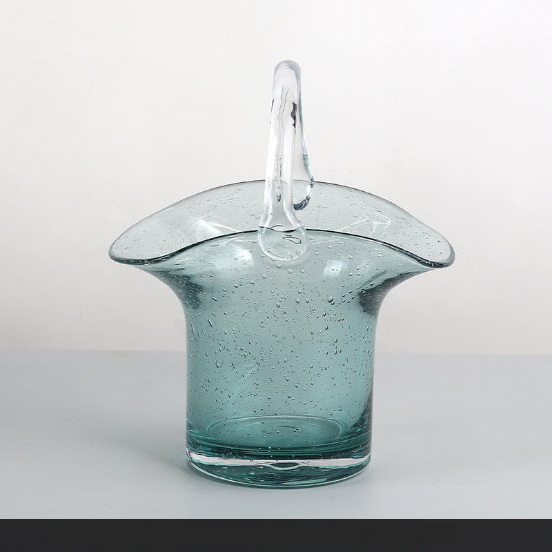 Nordic Living Room Transparent Glass Flower Arrangement Bag Vase Decoration