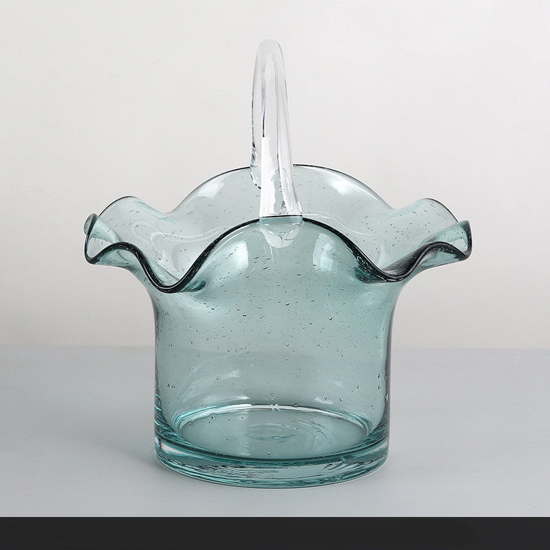 Nordic Living Room Transparent Glass Flower Arrangement Bag Vase Decoration