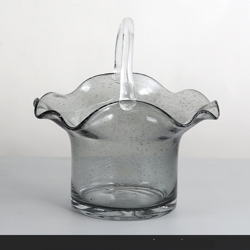 Nordic Living Room Transparent Glass Flower Arrangement Bag Vase Decoration