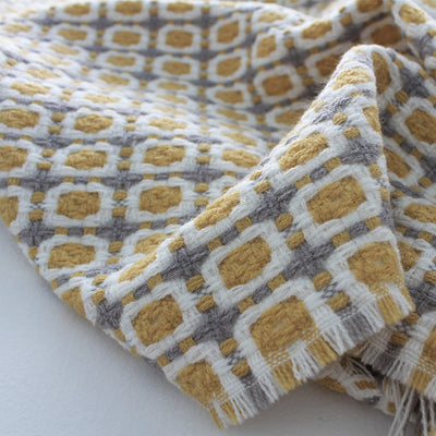 Pastoral Style Yellow Knitted Woolen Blanket - Firebrands