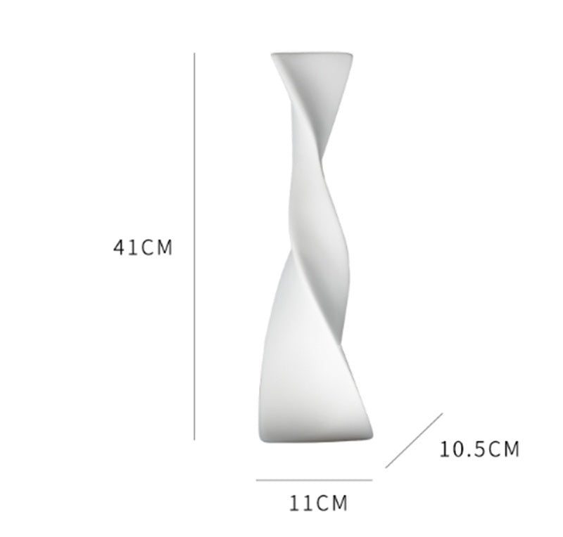 Nordic Minimalist Line White Ceramic Dried Flower Vase