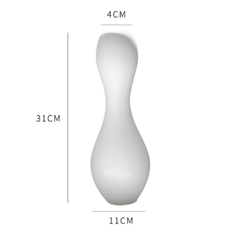 Nordic Minimalist Line White Ceramic Dried Flower Vase