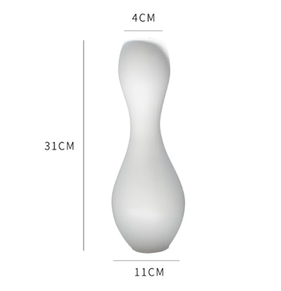 Nordic Minimalist Line White Ceramic Dried Flower Vase