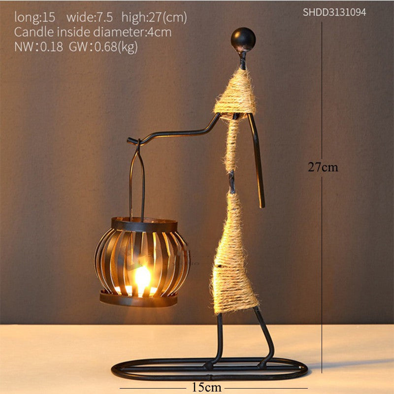 Creative Candle Holder Iron Home Decoration Kitchen Restaura