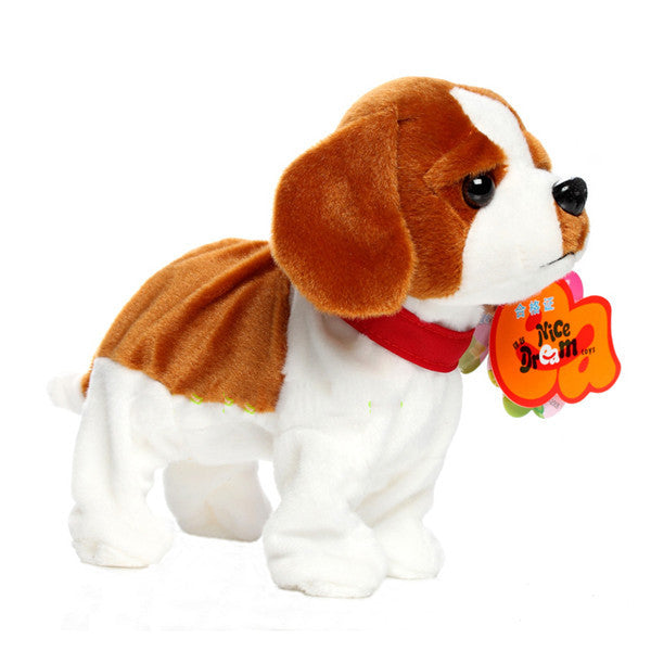 Poupée chien mécanique en peluche à commande vocale