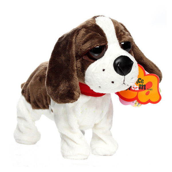 Poupée chien mécanique en peluche à commande vocale