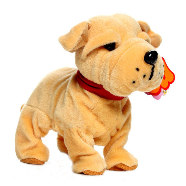 Poupée chien mécanique en peluche à commande vocale