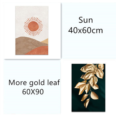 Gold leaf canvas wall painting