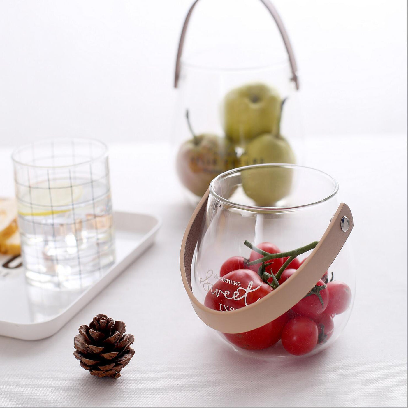 Glass Vase Flower Arrangement Dried Vase Fruit