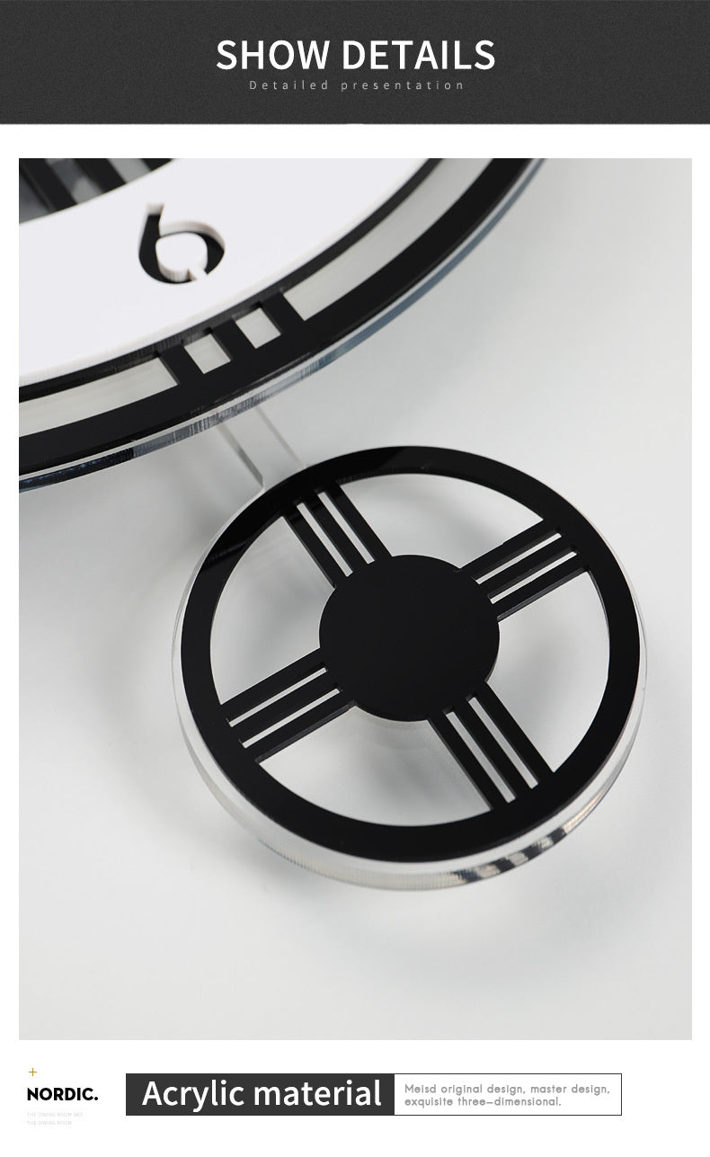 Relógio de parede criativo para sala de estar, silencioso, em acrílico, para decoração de ambientes, quarto, com autocolantes de parede artísticos.