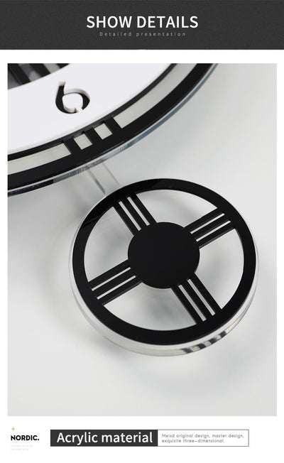 Relógio de parede criativo para sala de estar, silencioso, em acrílico, para decoração de ambientes, quarto, com autocolantes de parede artísticos.