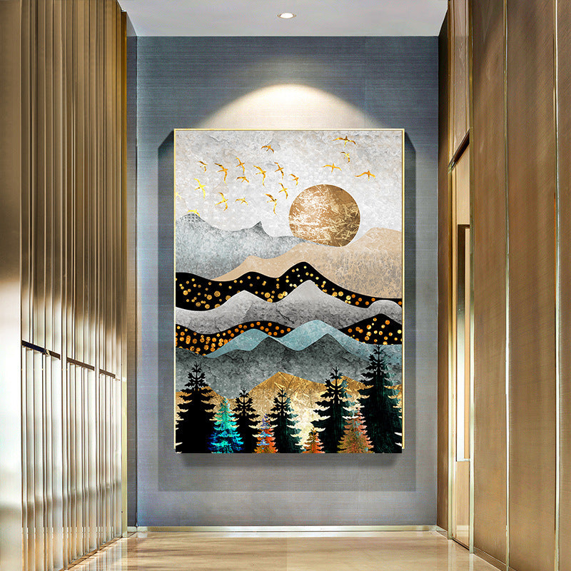 Modern Art Forest Sun Landscape Painting Canvas Painting Mural HD Inkjet Decorative Painting Painting Core