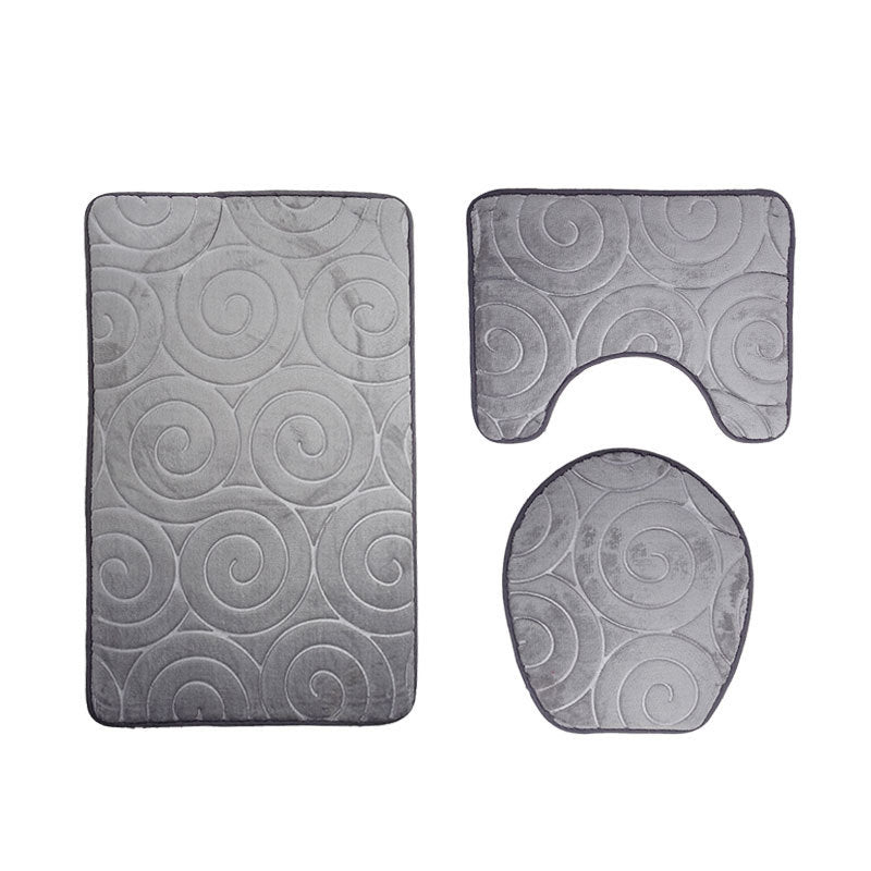 Ensemble de toilette trois pièces avec tapis de bain antidérapant