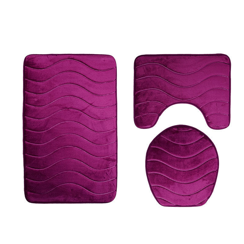 Ensemble de toilette trois pièces avec tapis de bain antidérapant