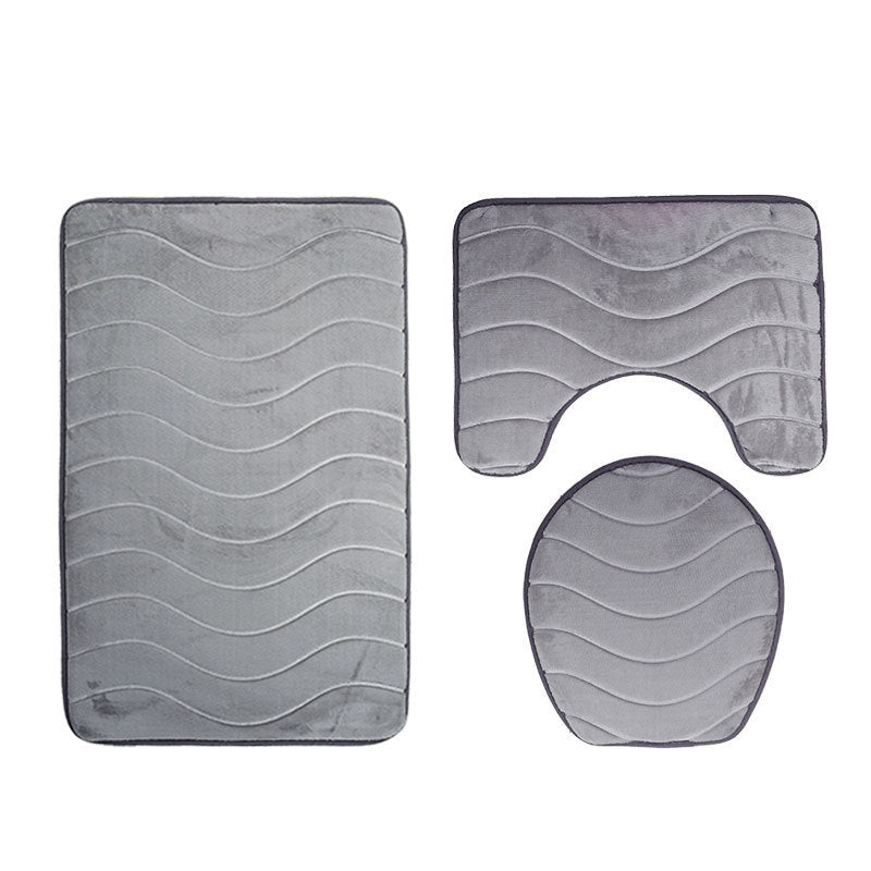 Ensemble de toilette trois pièces avec tapis de bain antidérapant