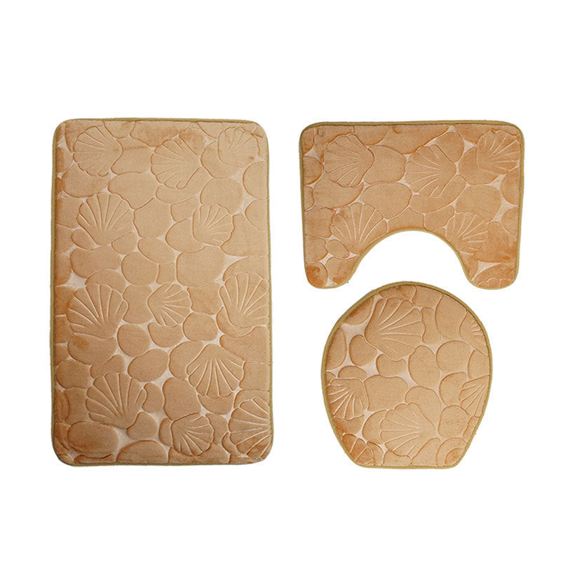 Ensemble de toilette trois pièces avec tapis de bain antidérapant